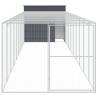 Durable Dog House with Run - Anthracite Galvanised Steel