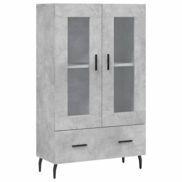 Stylish Highboard Concrete Grey - 69.5x31x115 cm