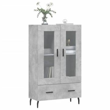 Stylish Highboard Concrete Grey - 69.5x31x115 cm