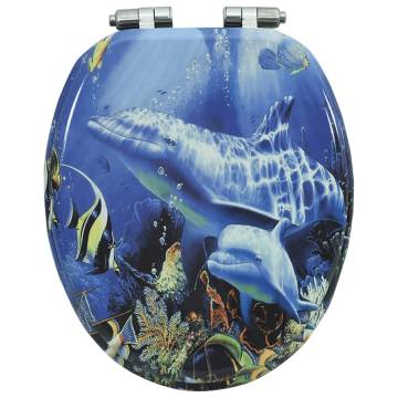 WC Toilet Seat with Soft Close Lid - Dolphins Design