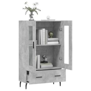 Stylish Highboard Concrete Grey - 69.5x31x115 cm