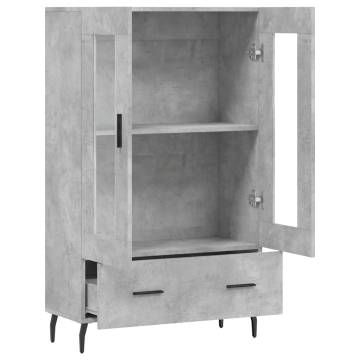 Stylish Highboard Concrete Grey - 69.5x31x115 cm