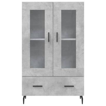 Stylish Highboard Concrete Grey - 69.5x31x115 cm