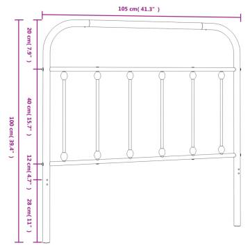 Metal Headboard White 100 cm - Stylish & Sturdy Design