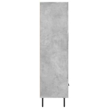 Stylish Highboard Concrete Grey - 69.5x31x115 cm