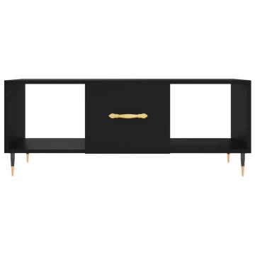 Elegant Black Coffee Table - 102x50x40 cm Engineered Wood