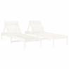 Sun Loungers 2 pcs White - Solid Pine Wood for Outdoor Relaxation