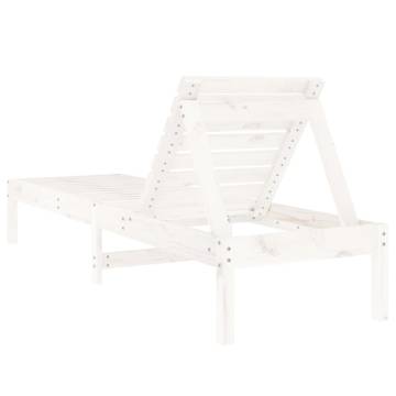 Sun Loungers 2 pcs White - Solid Pine Wood for Outdoor Relaxation