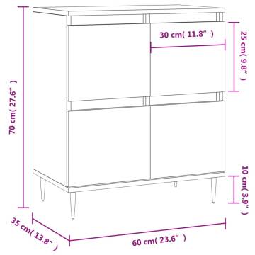 Stylish White Sideboard - 60x35x70 cm Engineered Wood