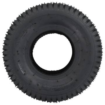 4 Piece Wheelbarrow Tire Set 15x6.00-6 - Heavy Duty Rubber