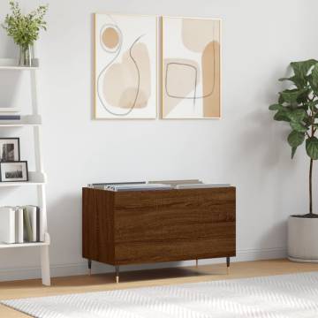 Stylish Record Cabinet in Brown Oak - Ample Storage & Durability