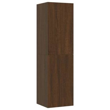 Stylish Wall-Mounted TV Cabinet in Brown Oak - 30.5x30x110 cm