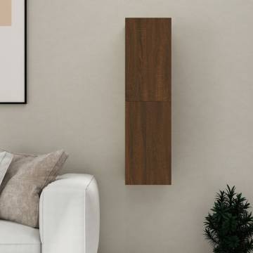 Stylish Wall-Mounted TV Cabinet in Brown Oak - 30.5x30x110 cm