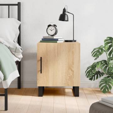 Sonoma Oak Bedside Cabinet - Modern Storage & Style | HipoMarket