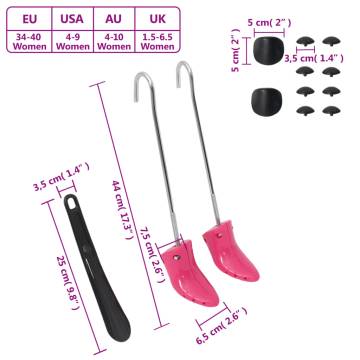 Boot Stretchers with Shoe Horn - Pink EU 34-40 | Hipo Market