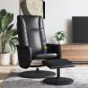 Massage Recliner Chair with Footstool – Black Faux Leather