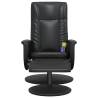 Massage Recliner Chair with Footstool – Black Faux Leather