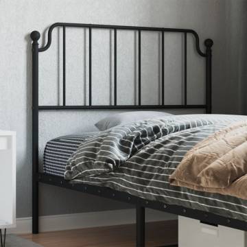 Stylish Black Metal Headboard - 100 cm | Hipomarket UK