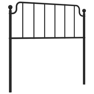 Stylish Black Metal Headboard - 100 cm | Hipomarket UK