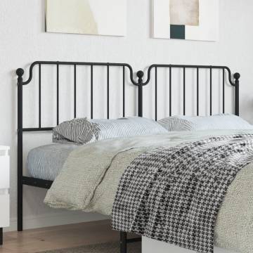 Stylish Metal Headboard Black 180 cm | Hipomarket