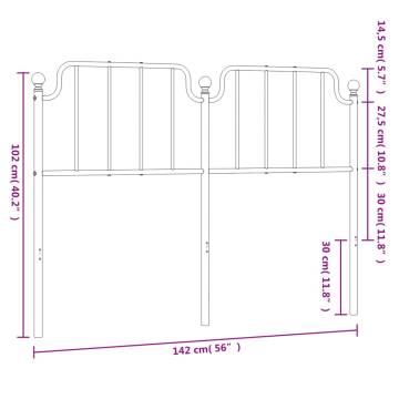 Stylish White Metal Headboard 135 cm - Hipomarket