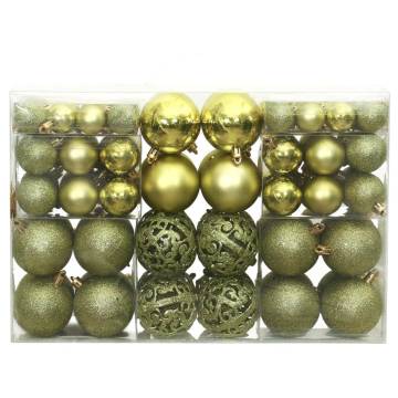 Light Green Christmas Baubles - 100 pcs Set for Holiday Decor