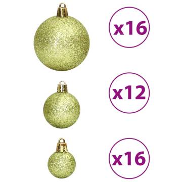 Light Green Christmas Baubles - 100 pcs Set for Holiday Decor