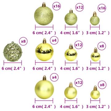 Light Green Christmas Baubles - 100 pcs Set for Holiday Decor