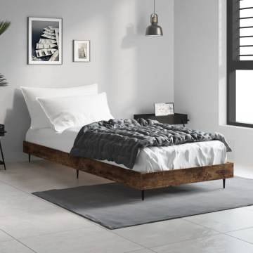 Smoked Oak Bed Frame 75x190 cm | Durable & Stylish Design