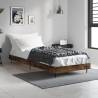 Bed Frame Smoked Oak 75x190 cm Small Single Engineered Wood Colour smoked oak Size 75 x 190 cm 