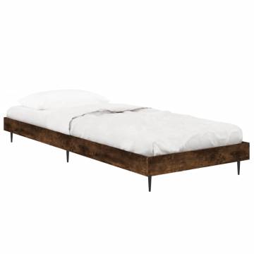 Smoked Oak Bed Frame 75x190 cm | Durable & Stylish Design