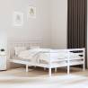 Bed Frame White Solid Wood 120x200 cm Colour white Size 120 x 200 cm 