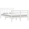 White Solid Wood Bed Frame 120x200 cm - Classic Design