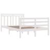 White Solid Wood Bed Frame 120x200 cm - Classic Design