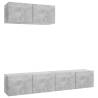 Stylish 3-Pc Concrete Grey TV Cabinets | HiPoMarket UK