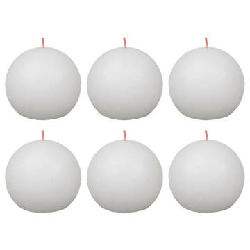 Bolsius Rustic Ball Candles Shine - Cloudy White (6 pcs)