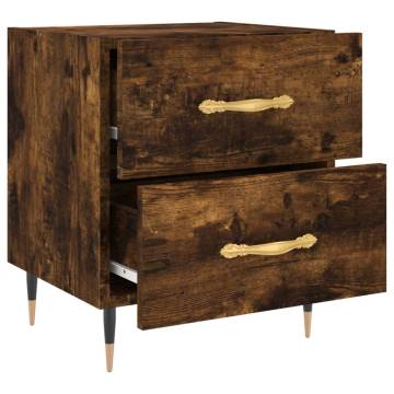 Stylish Smoked Oak Bedside Cabinet - 40x35x47.5 cm