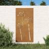 Garden Wall Decoration - Corten Steel Flower Design (105x55 cm)