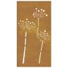 Garden Wall Decoration - Corten Steel Flower Design (105x55 cm)