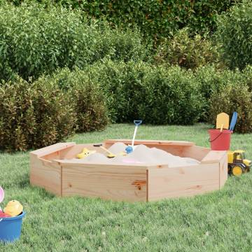 Wooden Octagon Sandbox with Seats | Creative Play for Kids