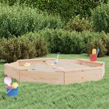 Sandbox with Seats Octagon Solid Wood Pine - Creative Play