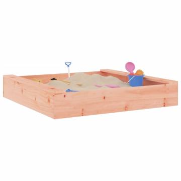 Square Solid Wood Sandbox with Seats - Durable & Fun Play