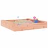 Square Solid Wood Sandbox with Seats - Durable & Fun Play