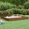 Sandbox with Seats Honey Brown Square Solid Wood Pine Colour honey brown pine Size 160 x 160 x 20 cm Quantity in Package 1 