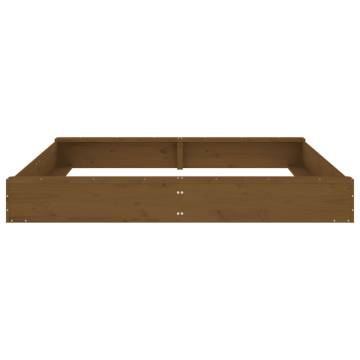 Honey Brown Square Wooden Sandbox with Seats | Hipomarket