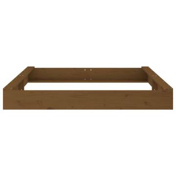 Honey Brown Square Wooden Sandbox with Seats | Hipomarket