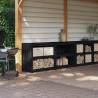 Outdoor Kitchen Cabinets 2 pcs Black Solid Wood Pine | Hipo Market