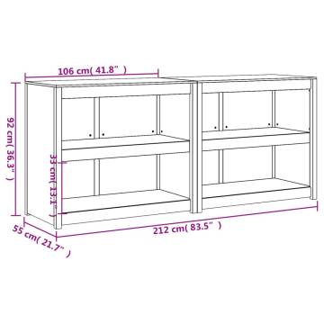 Outdoor Kitchen Cabinets 2 pcs Black Solid Wood Pine | Hipo Market