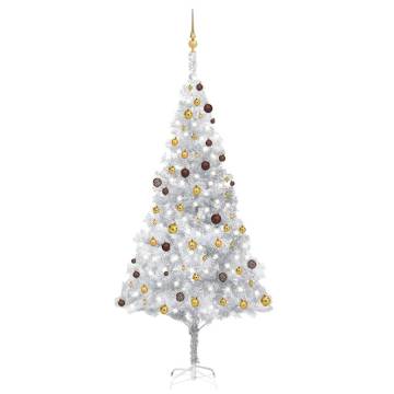 Artificial Pre-lit Christmas Tree with Ball Set - 240 cm Silver