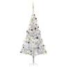 Artificial Pre-lit Christmas Tree with Ball Set Silver 240 cm PET Colour silver and gold Size 240 x 120 cm Quantity in Package 1 Number of Branch Tips 